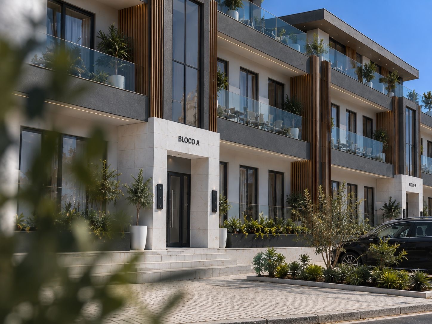 Vista exterior do Amares Residence, imagem ilustrativa