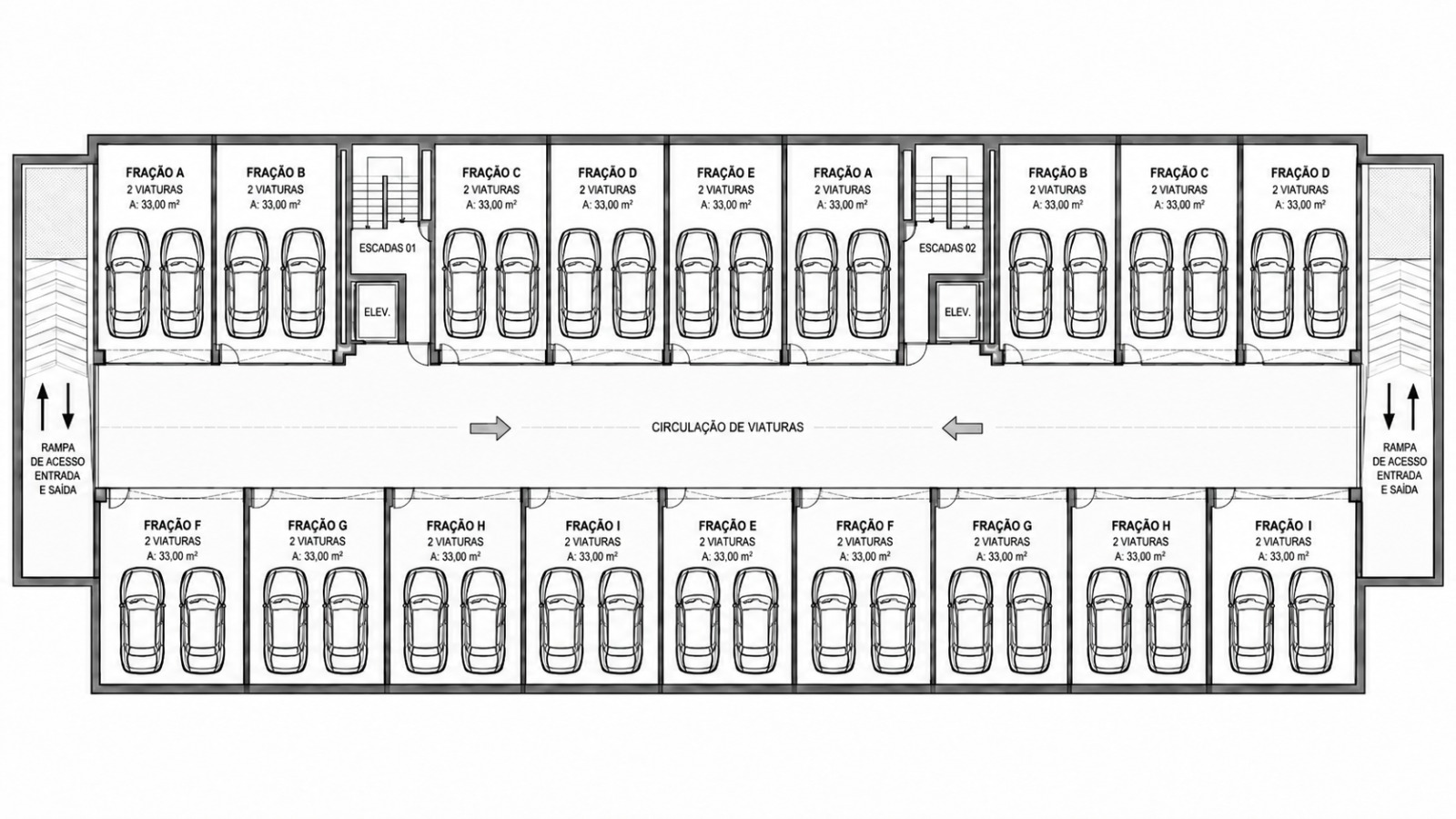 Planta de referência da garagem